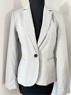 Zara Light Gray Single-Button Women's Blazer
